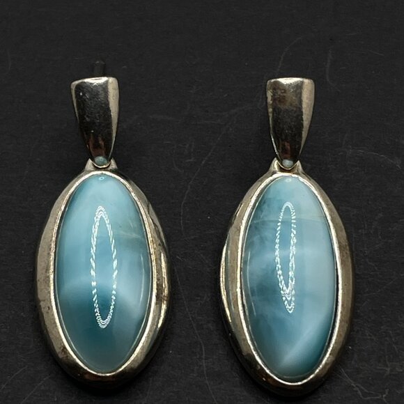 Sterling Silver Larimar Earrings - Picture 4 of 7